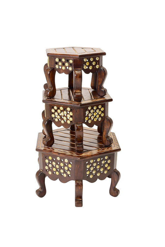 Chowki 6-Legs Mango Wood 3 in 1