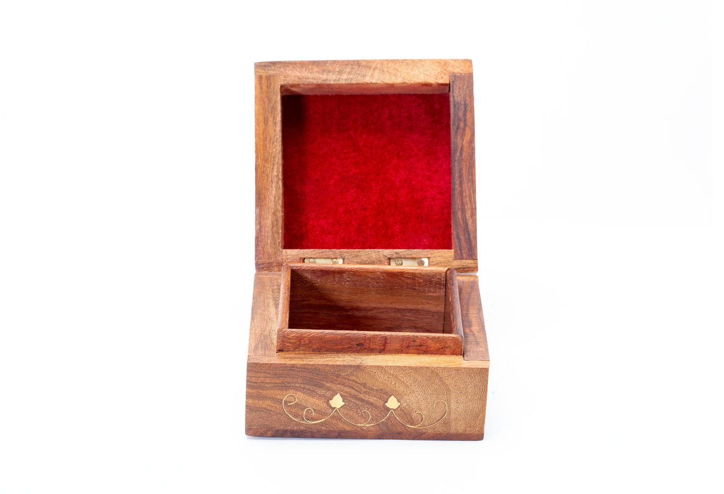 Brass Inlay Jewellery Box 4X4