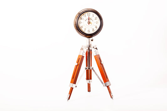 Antique Wooden Tripod Clock-Small