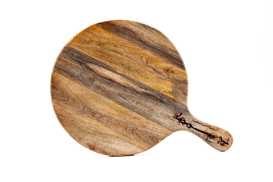 PLATTER CRACKLE ROUND HANDLE (Pizza)