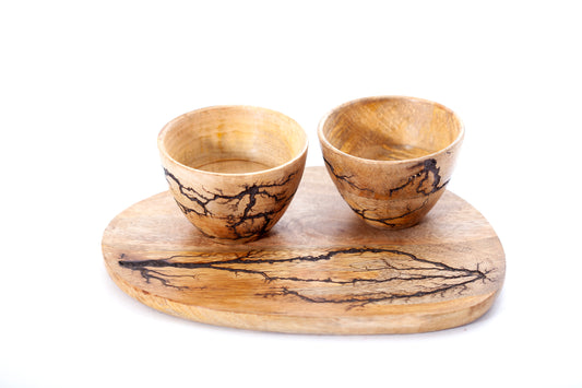 PLATTER CRACKLE OVAL + 2 BOWL