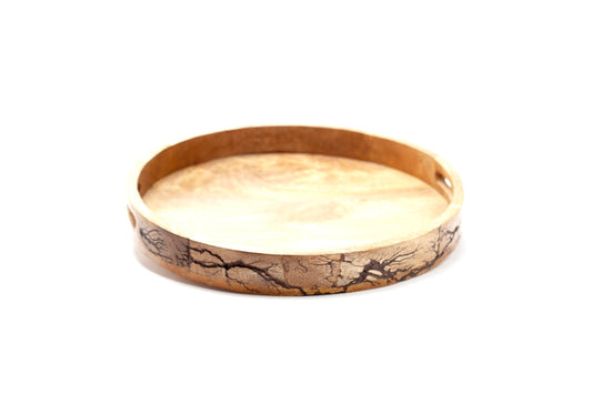 TRAY ROUND CRACKLE 14"